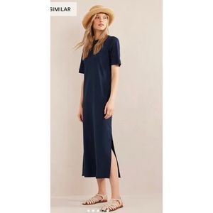 Boden Navy Cotton Midi Dress size 14
